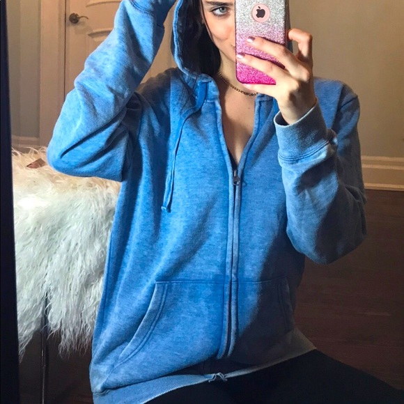 Cozy washed out zip up hoodie